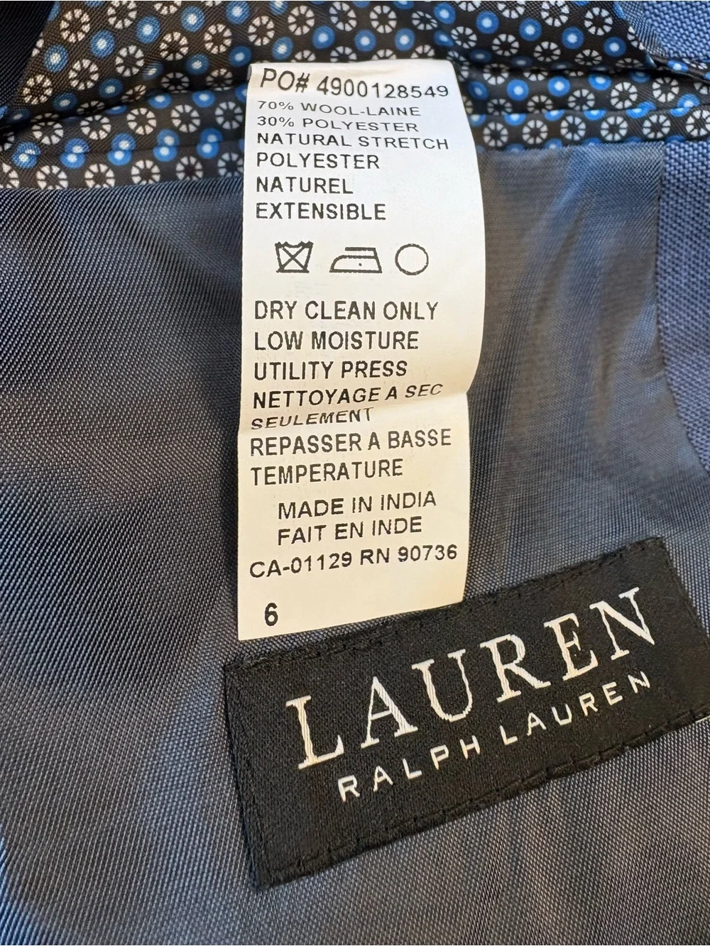 Ralph Lauren Slate Blue Two-Piece Suit Sz 5/6